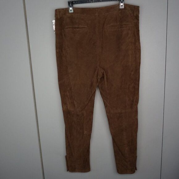 Lauren Ralph Lauren Straight-Leg Goat Suede Riding Pants in Brown sz 16 - Picture 10 of 16